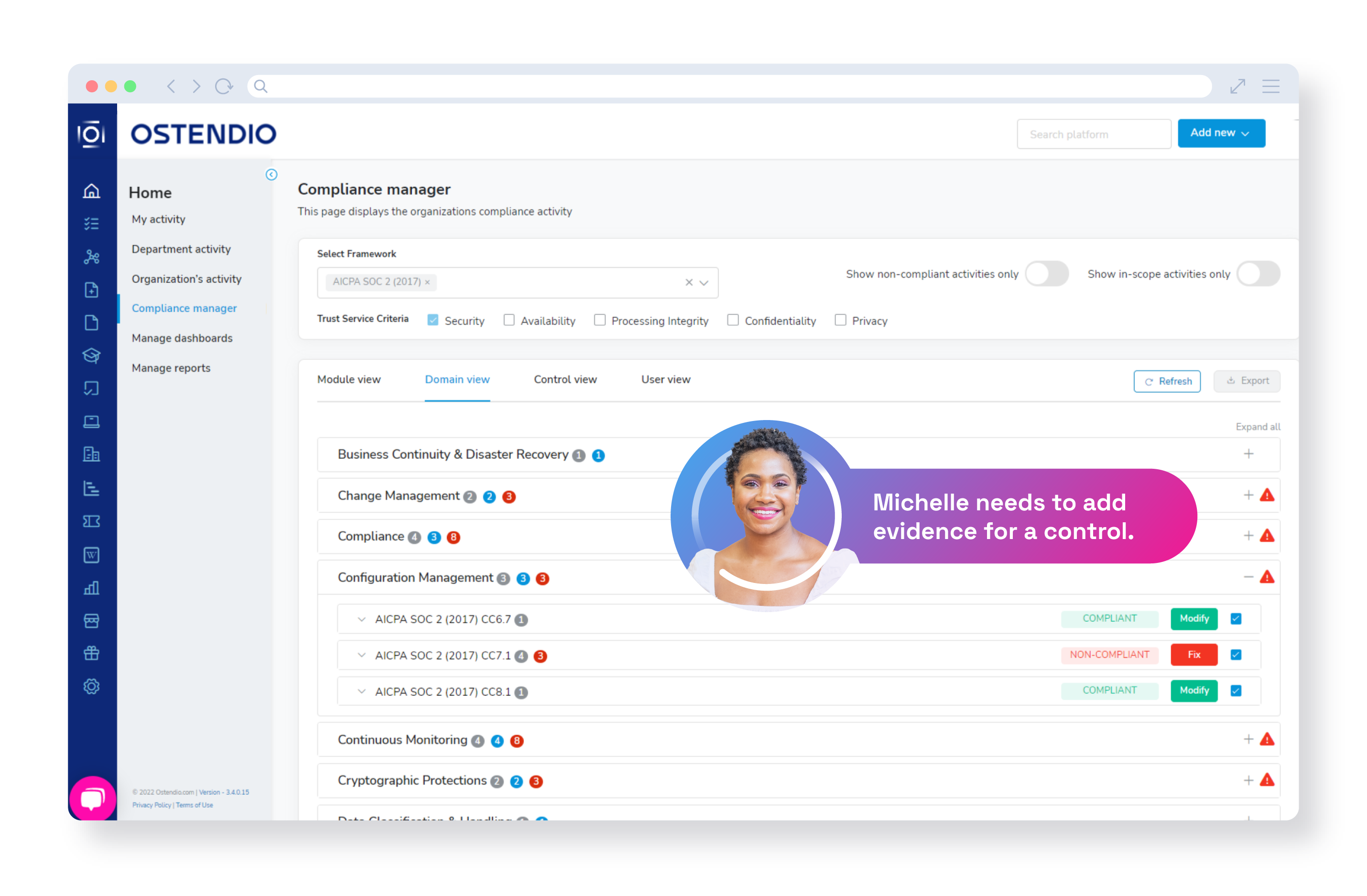 Compliance Manager Security Compliance Command Center Ostendio