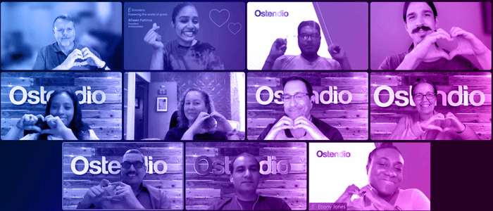 Ostendio team during virtual volunteering.