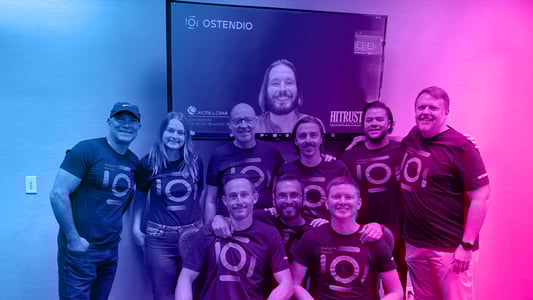 Ostendio sales team at an off-site retreat.