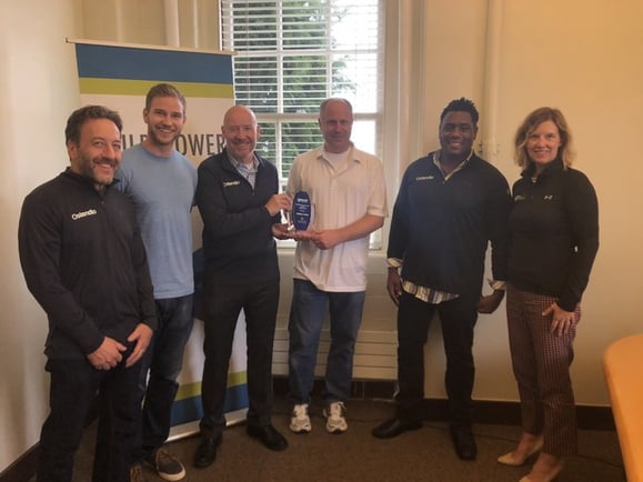 Wildflower Health Receiving the MyVCM Trust Network Award Trophy from Ostendio Wildflower Health Receiving the MyVCM Trust Network Award Trophy from Ostendio
