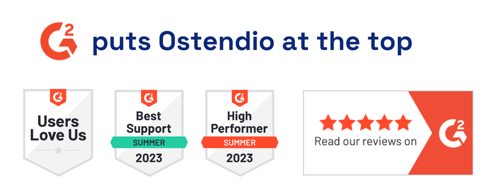 Summer 2023 G2 puts Ostendio at the top (1600 × 600 px)